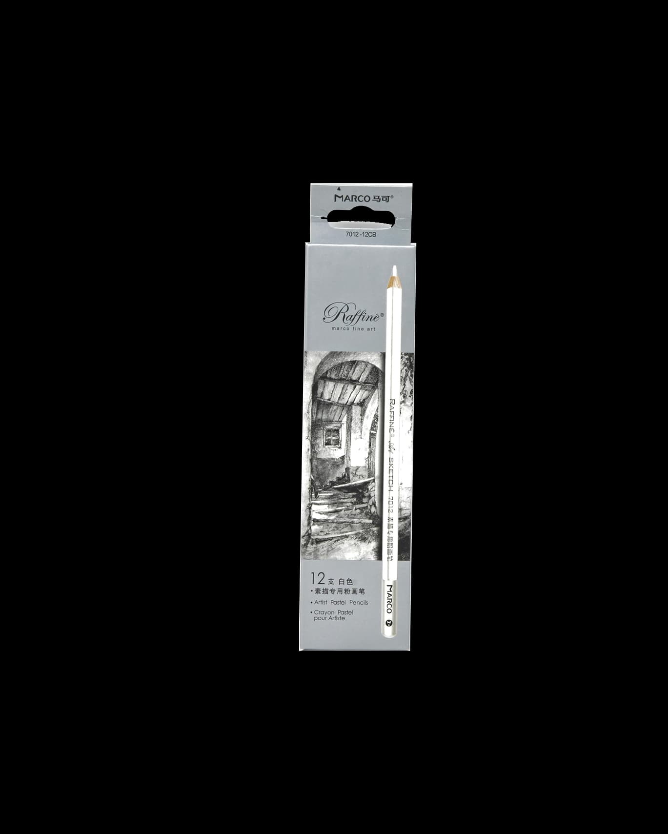 MARCO Raffine Professional Artist White Charcoal Pencil 12 Pack